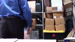 Redhead teen shoplifter fucked by a mall cops big dick