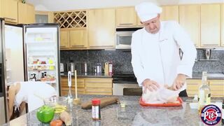Horny Chef fantasizing about fucking Zaya Cassidys shaved pussy