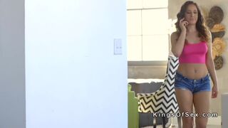 Blonde mom and teen rimming each other