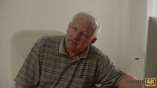 Smart dad finds pretext to be left alone with son's hot GF