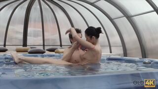 Pretty brunette was in mood to have fun with mature partner