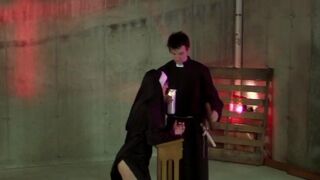 Roleplay Done Right As Hot Redhead Nun Rides A Hard Wooden Dildo Under Rule Of Sexy Priest