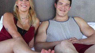 HUGE TITS! 18yo blonde with AMAZING Natural boobs fucks college jock