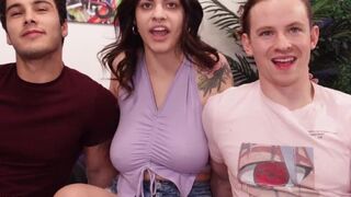 Big Titty Teen Melody Rims Two Guys At Once And Before They All Start Fucking!