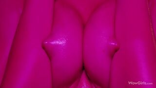 WOWGIRLS Absolutely gorgeous Ukrainian model Alissa Foxy oiling her tits and nipples while dancing