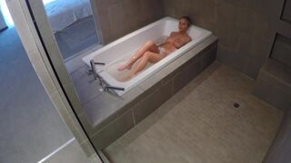 POVD Busty blonde Alexis Adams fucked after bath in POV
