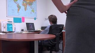 SpyFam Step son office anal fuck with step mom Cory Chase at work