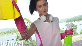 Skinny Babe Sofia Candela Hot Close Up Fuck With Her Client After Cleaning His House - MAMACITAZ