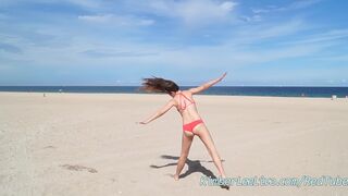 Hot Busty Teen Kimber Sucks Cock in Car at the Beach