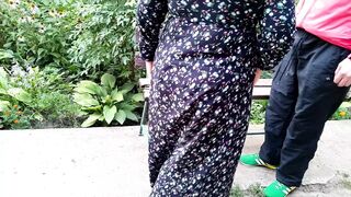 Slutty mother-in-law in nylon pantyhose takes my hot piss and gives a golden shower