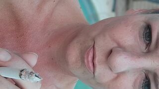Naked Cougar Swimming and Masturbation