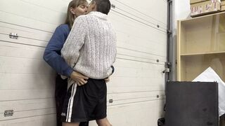 A quick fuck in the warehouse before getting caught